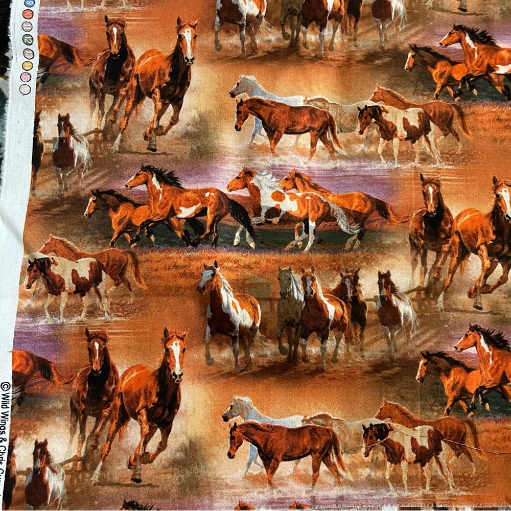 ✨$5 OFF BUNDLE✨ Novelty Fabric Eagle Equestrian Remnants Craft Sewing Quilting - Picture 4 of 10